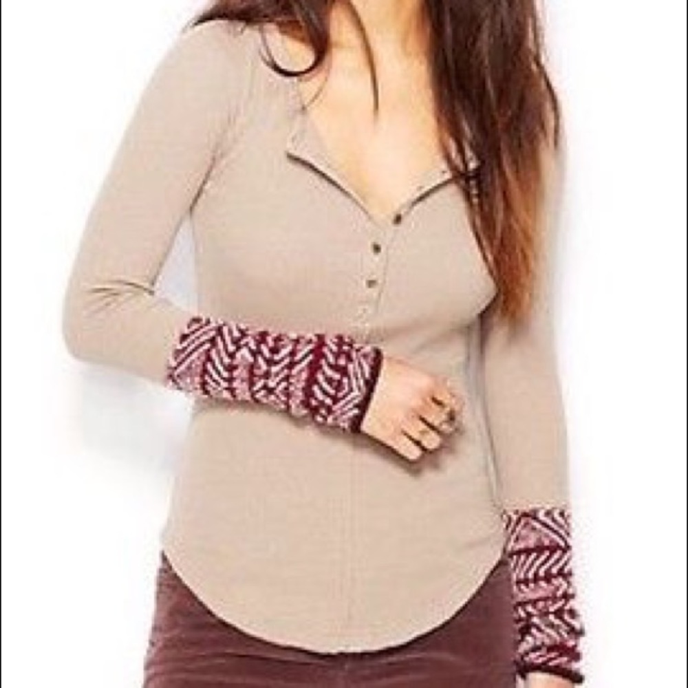 Free People Henley Thermal Long Sleeve